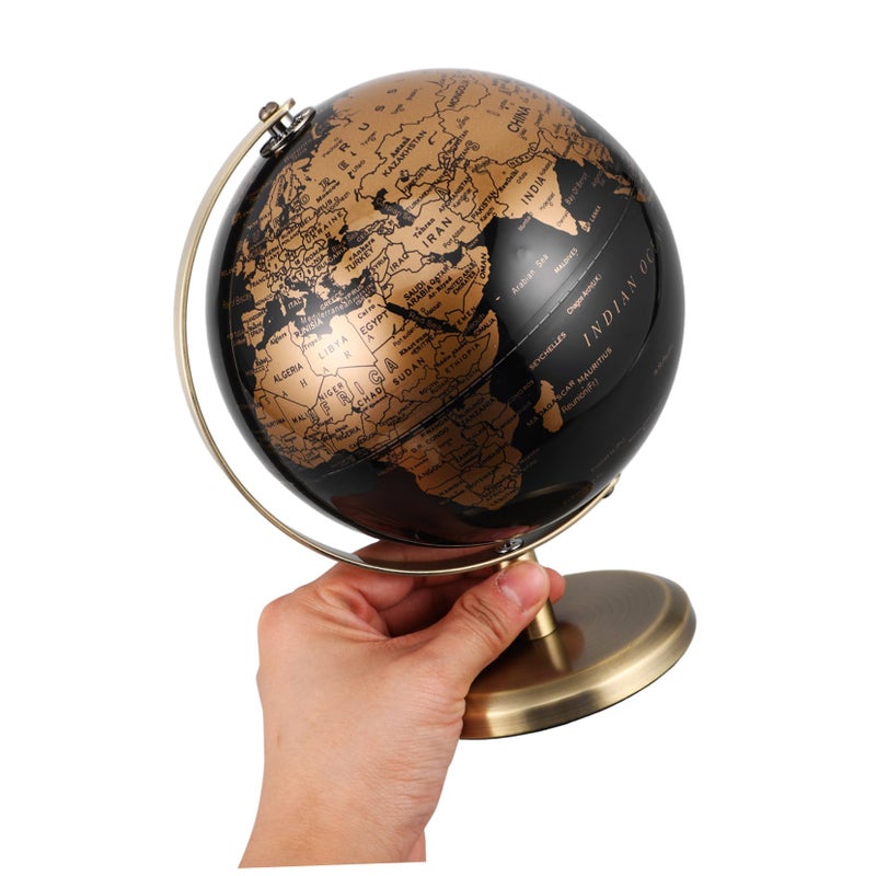 Rotatable Vintage Desktop Globe With Bronze Stand Educational Antique Decor - Image 5