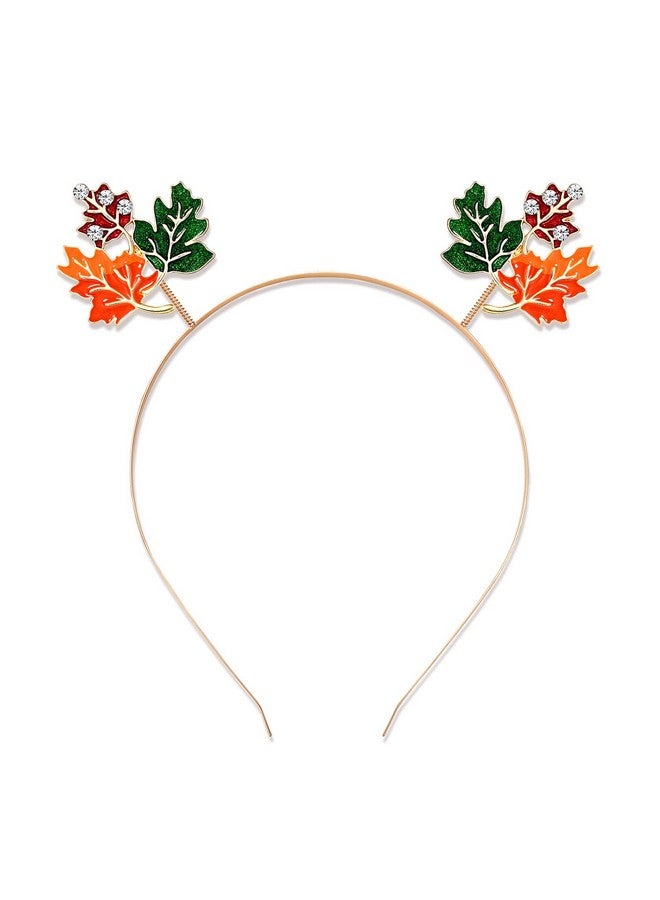 NVENF Venf Thanksgiving Headband Autumn Fall Hairbands For Women Turkey Maple Leaf Pumpkin Hair Hoop Thanksgiving Party Favors Hair Accessory Gifts (Maple Leaf) - Image 1