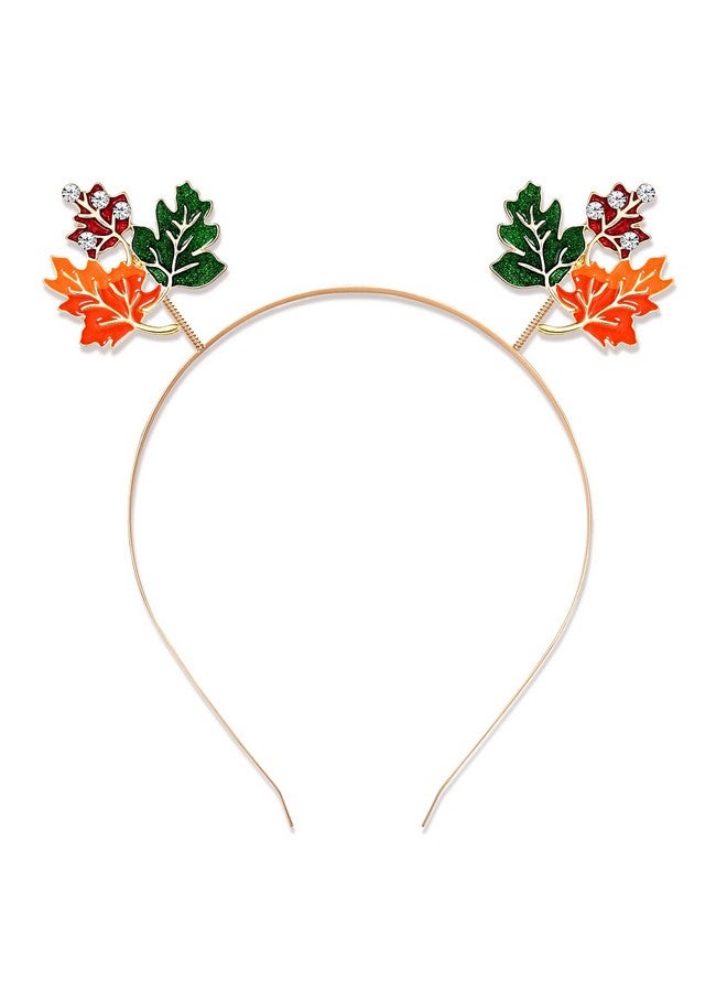 NVENF Venf Thanksgiving Headband Autumn Fall Hairbands For Women Turkey Maple Leaf Pumpkin Hair Hoop Thanksgiving Party Favors Hair Accessory Gifts (Maple Leaf) - Image 3