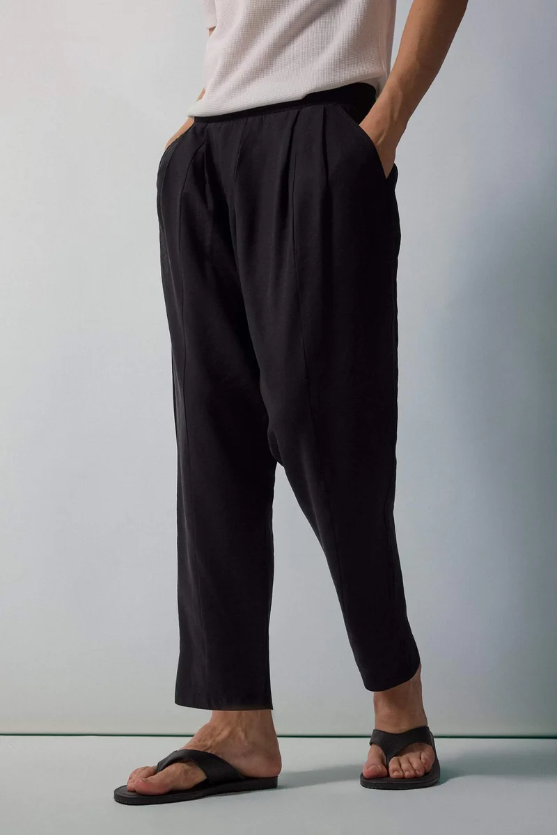 Defacto  Wide Leg Black Trousers for Men | Best Price UAE