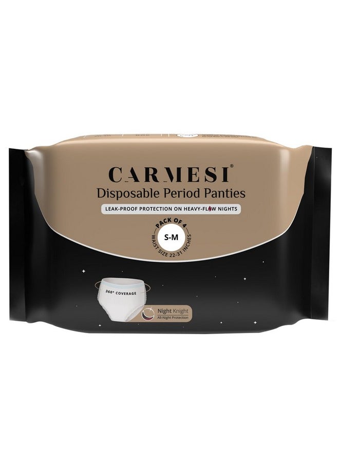 CARMESI Disposable Period Panties For Women - Pack Of 4 (S-M) | 360° Protection For Super Heavy Flow | Leak Proof & No Rashes | Maternity Panties | All Night Protection | Ultra Absorbent Core  - Image 1