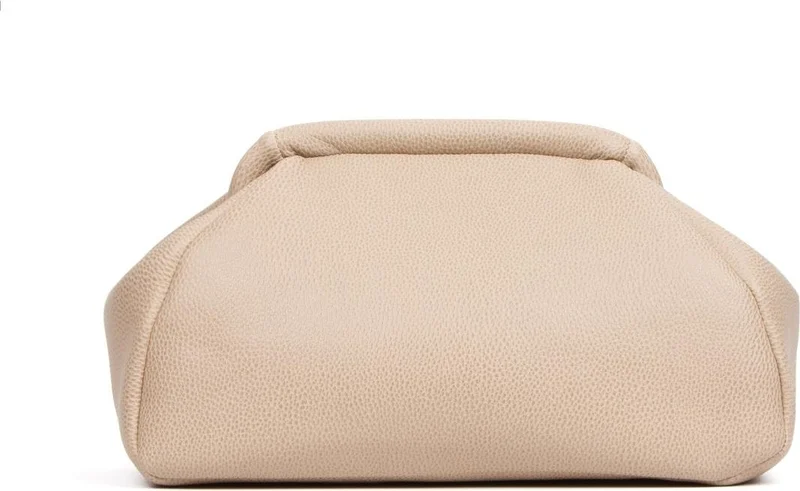 باهلس Women's Trend Beige Leather Clutch Portfolio Bag