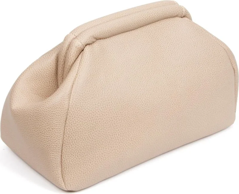 باهلس Women's Trend Beige Leather Clutch Portfolio Bag