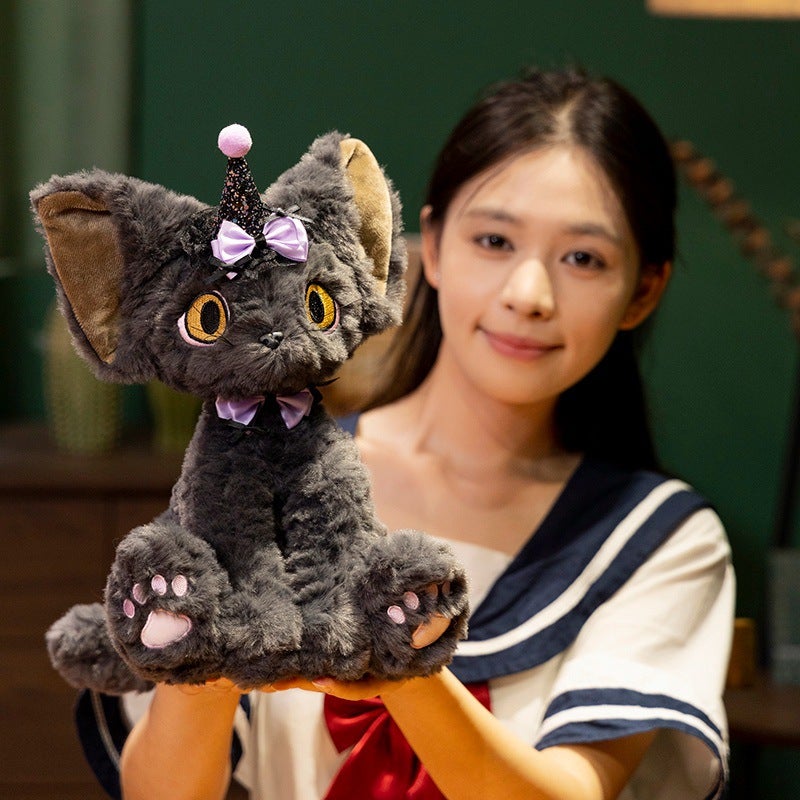 Super Cute Christmas Devon Rex Cat Black Cat Plush Toy Birthday Gift for Girlfriend, Bestie, Boys - Image 2