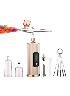 Portable Airbrush Kit with Compressor Handheld Cordless Air Brush Pen with LCD Screen Dual-Action 3-level