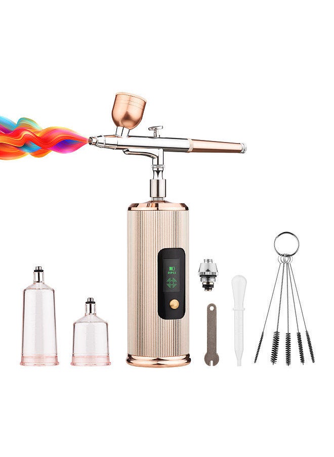Generic - Portable Airbrush Kit with Compressor Handheld Cordless Air Brush Pen with LCD Screen Dual-Action 3-level - Image 1