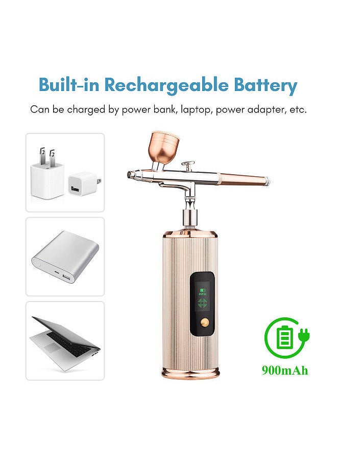 Generic - Portable Airbrush Kit with Compressor Handheld Cordless Air Brush Pen with LCD Screen Dual-Action 3-level - Image 1
