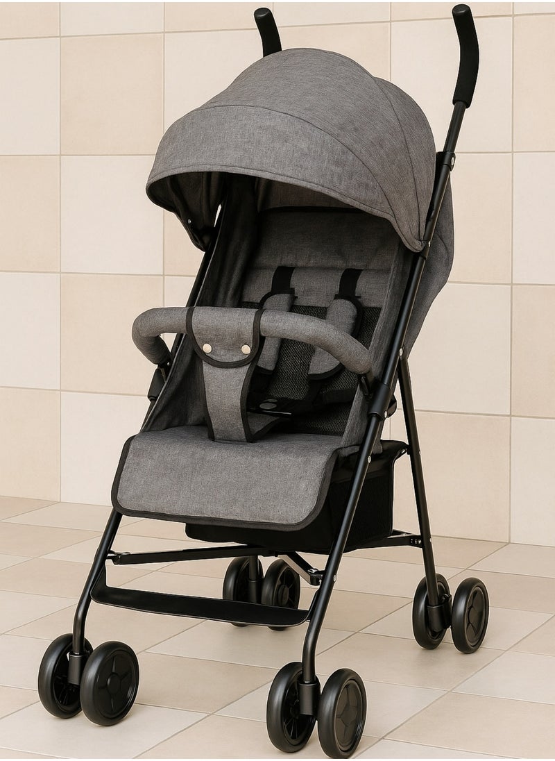F.A.M.S Baby Stroller Lightweight – Compact & Foldable Travel Stroller with 5-Point Harness, 360° Swivel Wheels, PU Handle, Storage Basket – Suitable for 0-36 Months, Up to 15 kg  - Image 1