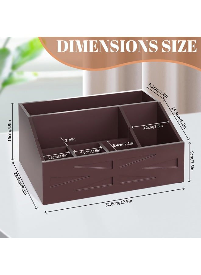 BELO VALE Brown Wood Mail Organizer Countertop,Farmhouse Desk and Kitchen Countertop Storage, Letter Sorter, Desk Mail Organizer and Bill Organizer, Desktop File and Paper Holder - Image 2