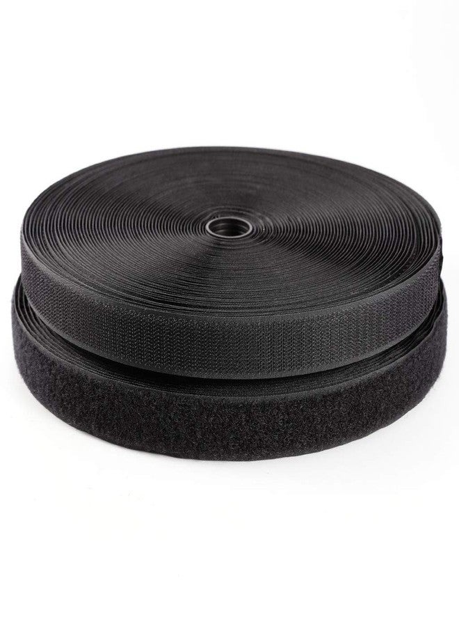 IHKFILAN 3/4'' Width x 10Meters Length Black Sew On Hook and Loop Tape Fastening Nylon Fabric Tape (Black, 3/4 Inch x 10 Meters) - Image 1