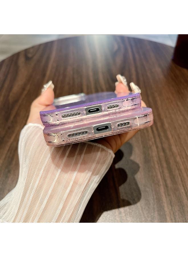 S-TOP Case For iPhone 15 Tinfoil Texture Diamond Lens Frame IMD Acrylic Phone Case - Image 5