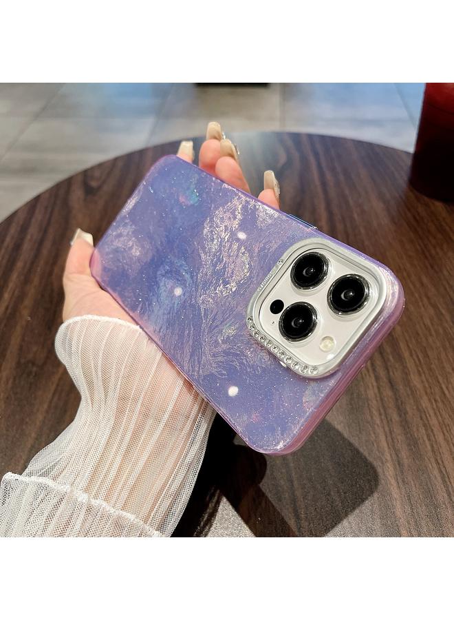 S-TOP Case For iPhone 15 Tinfoil Texture Diamond Lens Frame IMD Acrylic Phone Case - Image 2