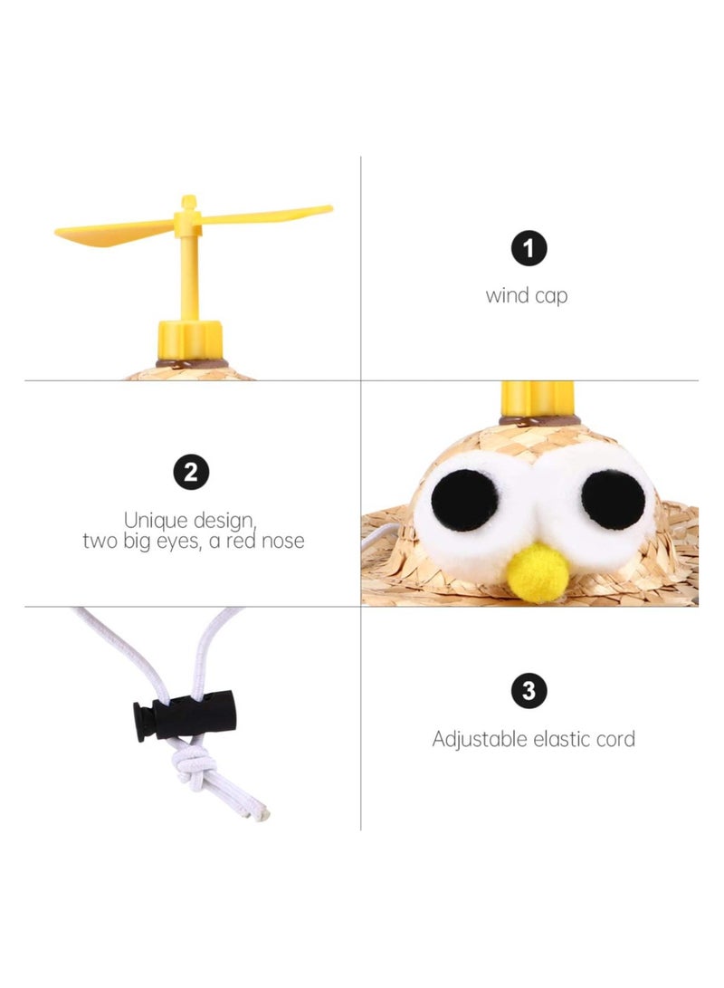 A.M Creative Cute Pet Straw Hat with Adjustable Rope & Metal Spring Pet Sombrero Hat Cat Straw Hat Dog Sun Cap for Summer and Outdoor - Image 2