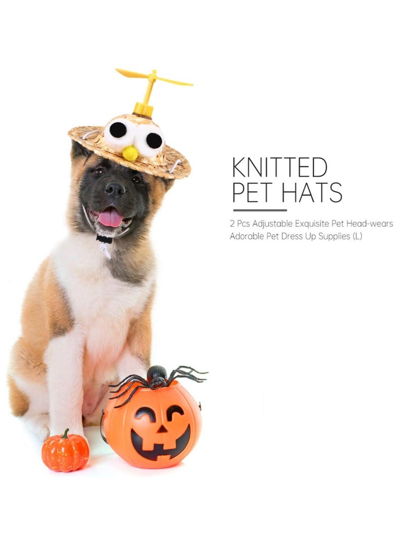 A.M Creative Cute Pet Straw Hat with Adjustable Rope & Metal Spring Pet Sombrero Hat Cat Straw Hat Dog Sun Cap for Summer and Outdoor - Image 4