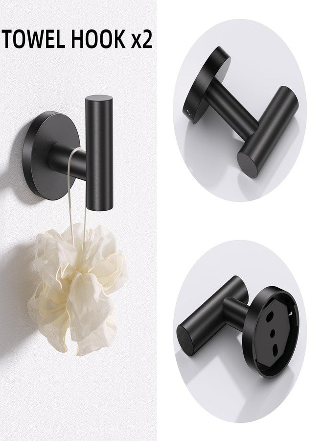 TURS Matte Black 5 Piece Bathroom Hardware Set, SUS304 Stainless Steel Bath Towel Bar Set, Bathroom Towel Rack Set Wall Mounted - Image 4