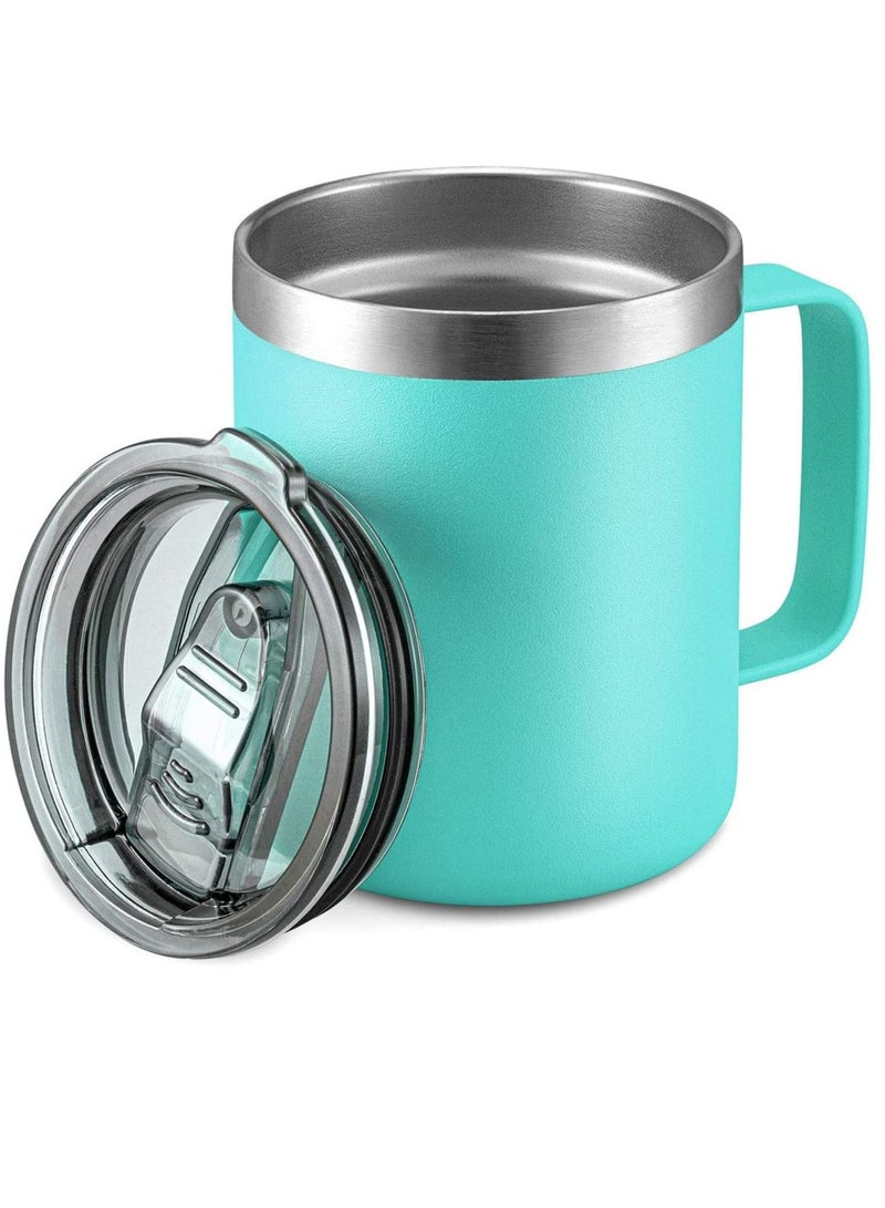 Y&D Coffee Mug 12 Oz Mint Green Stainless Steel Insulated with Handle Double Wall Vacuum Travel Tumbler Cup Sliding Lid for Hot and Cold Drinks Tea  - Image 1