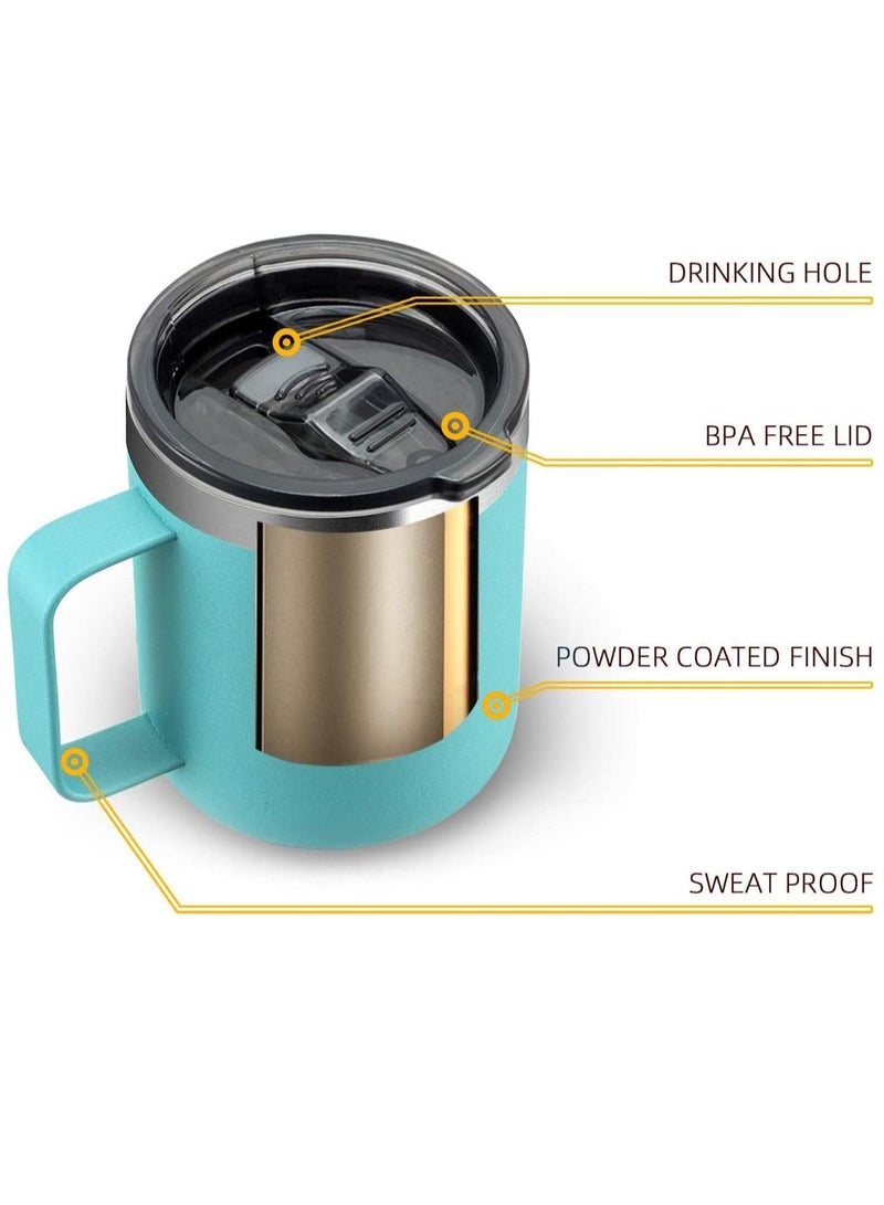 Y&D Coffee Mug 12 Oz Mint Green Stainless Steel Insulated with Handle Double Wall Vacuum Travel Tumbler Cup Sliding Lid for Hot and Cold Drinks Tea  - Image 3