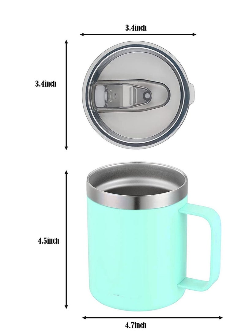 Y&D Coffee Mug 12 Oz Mint Green Stainless Steel Insulated with Handle Double Wall Vacuum Travel Tumbler Cup Sliding Lid for Hot and Cold Drinks Tea  - Image 4