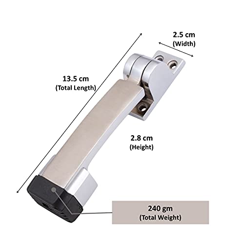 Atom Door Stopper | Kickdown Door Stop with One Touch | Adjustable Height & Rubber Tip 1.5 Inches, Door Stops (CPSS Finish, DS001), Pack of 2 - Image 4