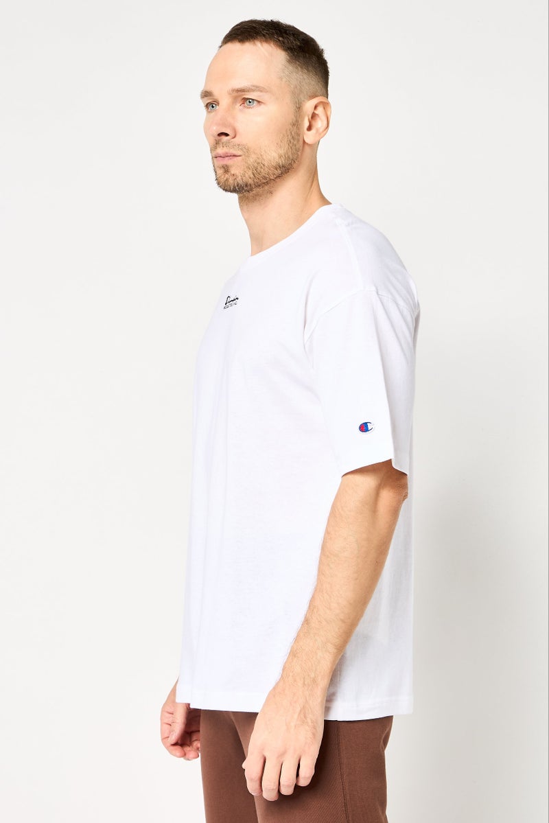 Champion Men Sportswear Fit Embroidered Logo Short Sleeve Outdoor T-Shirt, White - Image 3