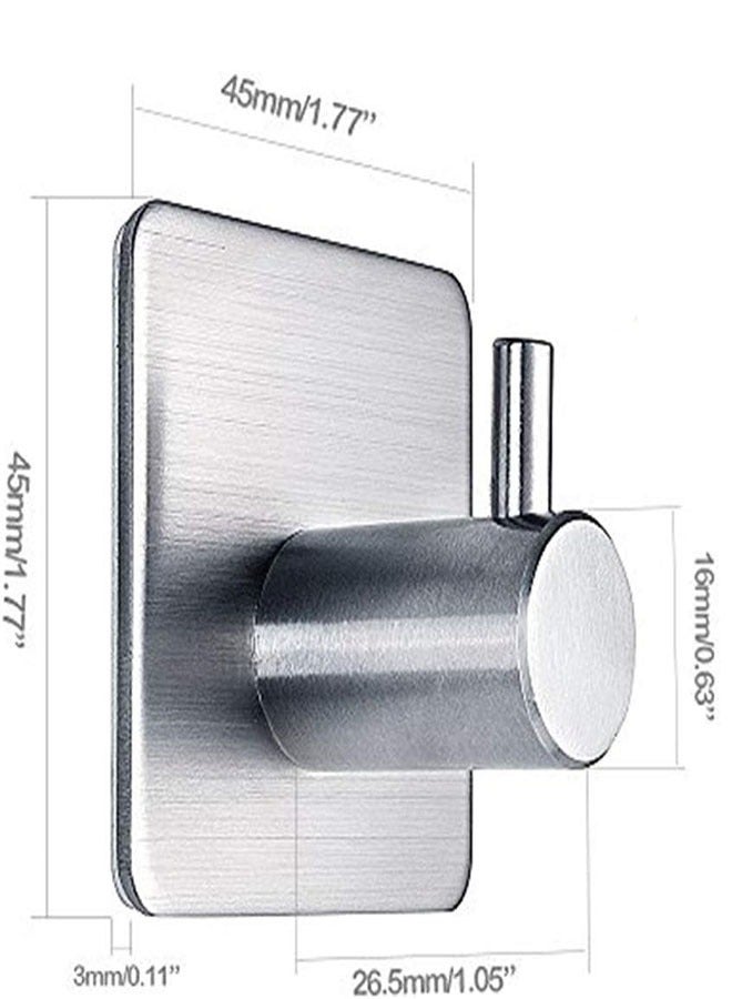 Arabest Stainless Steel Strong Adhesive Hook No Punching Or Marking  Storage Hook  Bathroom And Kitchen Single Hook Four Piece Set - Image 3