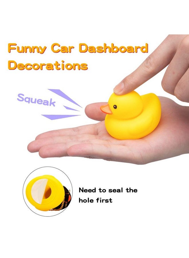 wonuu Car Duck Rubber Duck Car Decorations Dashboard 2Pack Small Duck Ornaments With Propellers Glasses Gold Chain - Image 5