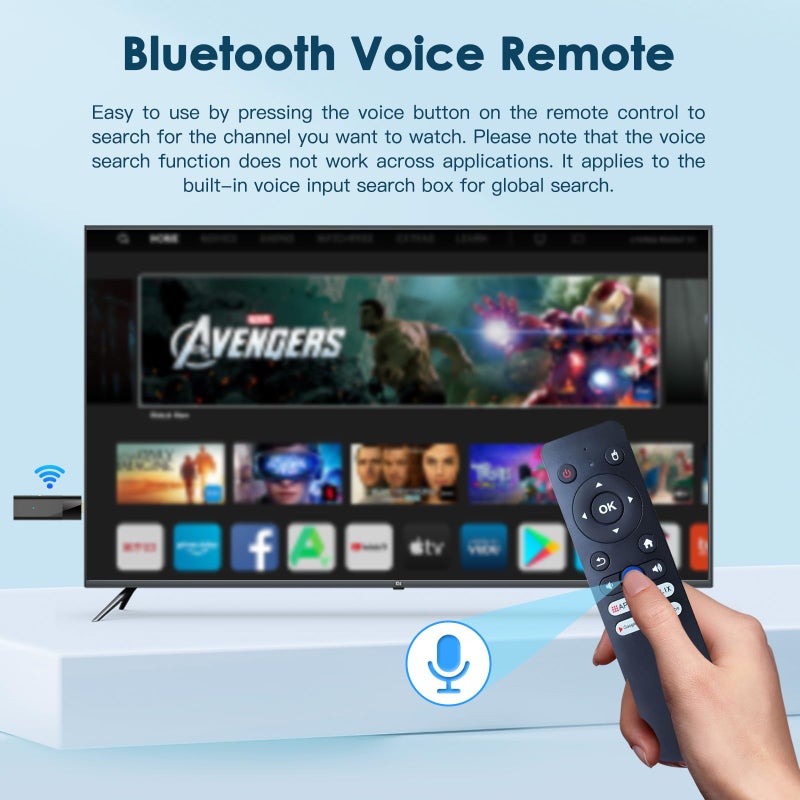 SOLARAE Android TV Stick 4K, Android 10 Streaming Stick, 2GB RAM 16GB ROM, H313 CPU, Dual Band 2.4G/5G WiFi, Bluetooth 5.0, HDR10, Voice Remote - Image 5