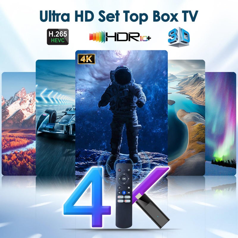 SOLARAE Android TV Stick 4K, Android 10 Streaming Stick, 2GB RAM 16GB ROM, H313 CPU, Dual Band 2.4G/5G WiFi, Bluetooth 5.0, HDR10, Voice Remote - Image 3