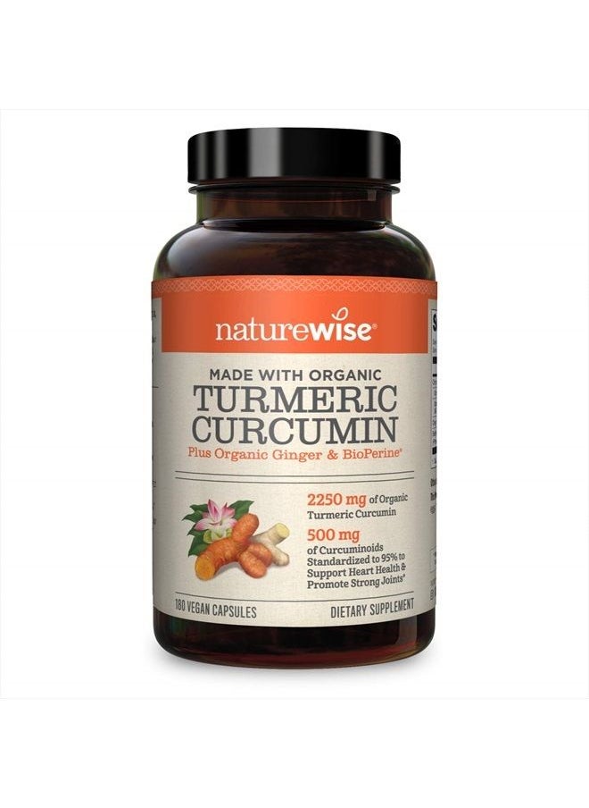NatureWise - Curcumin Turmeric 2250mg | 95% Curcuminoids & BioPerine Black Pepper Extract | Advanced Absorption for Joint Support [2 Month Supply - 180 Count] - Image 1
