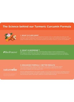 NatureWise Curcumin Turmeric 2250mg | 95% Curcuminoids & BioPerine Black Pepper Extract | Advanced Absorption for Joint Support [2 Month Supply - 180 Count]  - Image 3