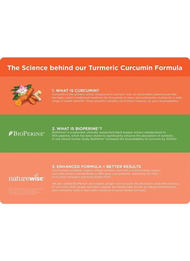 NatureWise - Curcumin Turmeric 2250mg | 95% Curcuminoids & BioPerine Black Pepper Extract | Advanced Absorption for Joint Support [2 Month Supply - 180 Count] - Image 1