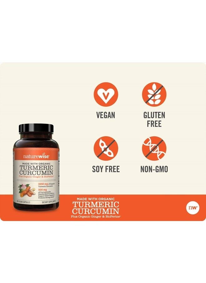 NatureWise - Curcumin Turmeric 2250mg | 95% Curcuminoids & BioPerine Black Pepper Extract | Advanced Absorption for Joint Support [2 Month Supply - 180 Count] - Image 1