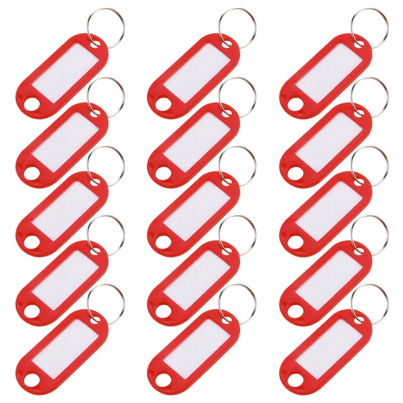 150 Pcs Red Plastic Luggage Key Tags with Rings for Travel and Office Organization - Image 2