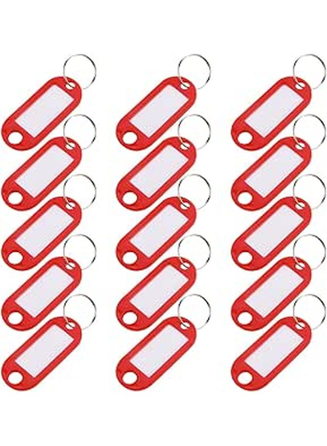 150 Pcs Red Plastic Luggage Key Tags with Rings for Travel and Office Organization - Image 1