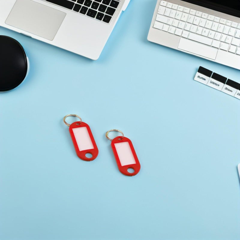 150 Pcs Red Plastic Luggage Key Tags with Rings for Travel and Office Organization - Image 5