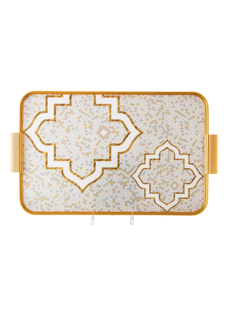 السيف  صينية زخرف انيقة من البورسلان باللون الذهبي - Image 1