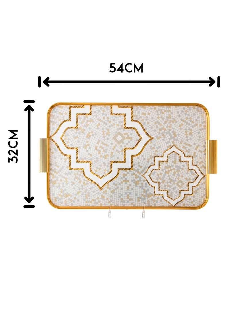 السيف  صينية زخرف انيقة من البورسلان باللون الذهبي - Image 4