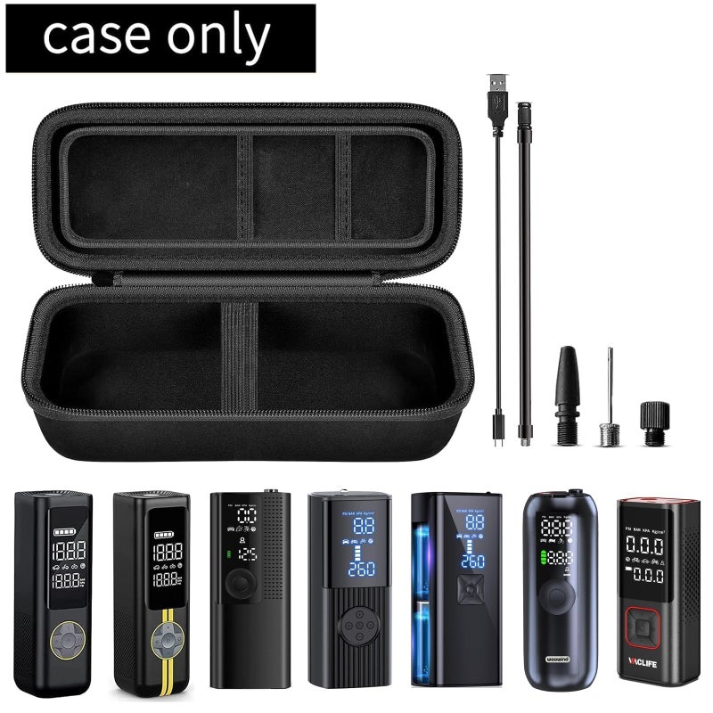 PSofcake Case Compatible with Fanttik X8 for APEX Tire Inflator Portable Air Compressor. Storage Holder for Airmoto for Hafuloky for ILTIDE for Woowind for Prilotte for VacLife Air Pump (Box Only) - Black - Image 2