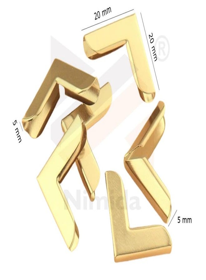 Nimida® Metal Corner Protector Medium Size Pack of 20 Nos | 20 mm x 20 mm x 5 mm x 5 mm | Golden Yellow | for Purse, Bags, Albums, Diary and Journals - Image 5