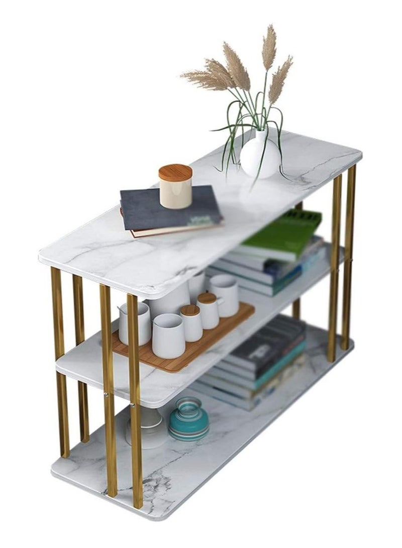 DubaiGallery Three Layer Sofa Side Table,Modern Nordic Style Coffee Table with Marble Table - Image 1