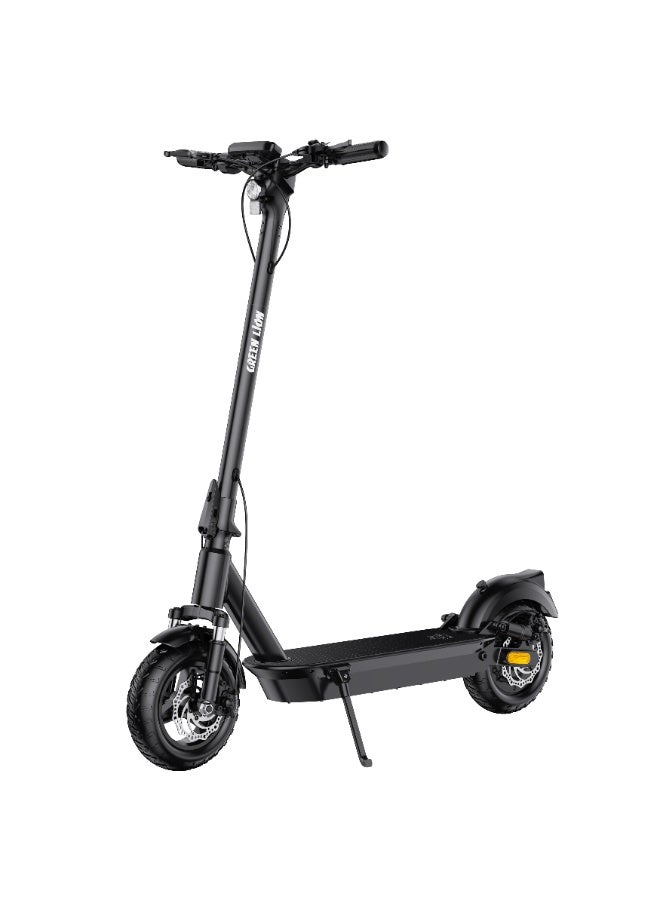 GREEN LION GBK-300 Foldable Electric Scooter with 100kg Load Capacity / 35 km/h Speed / Long Live Rechargeable Battery / 10 inch Wheel / 3 Levels Gear / Pedestrian Mode - Black - Image 1