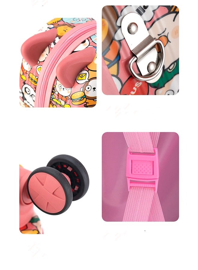 حقيبة سفر للأطفال مقاس 17 بوصة، حقيبة سفر للأطفال مع عجلات دوارة، حقيبة أطفال تحمل أمتعة بعجلات مع قفل بكلمة مرور - Image 4