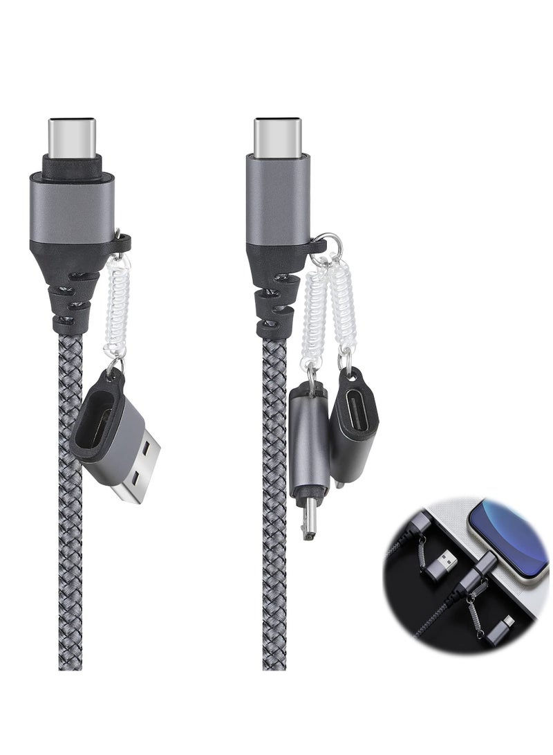 KASTWAVE Fast Charging Cable,USB C PD 60W 3A Data Sync Nylon Braided Cord USB A/C to Type C/Micro/for iPhone Adapter, MAKINGTEC QC Charging Cable for iPhone Laptop Tablet Phone Galaxy Huawei HTC LG - Image 1