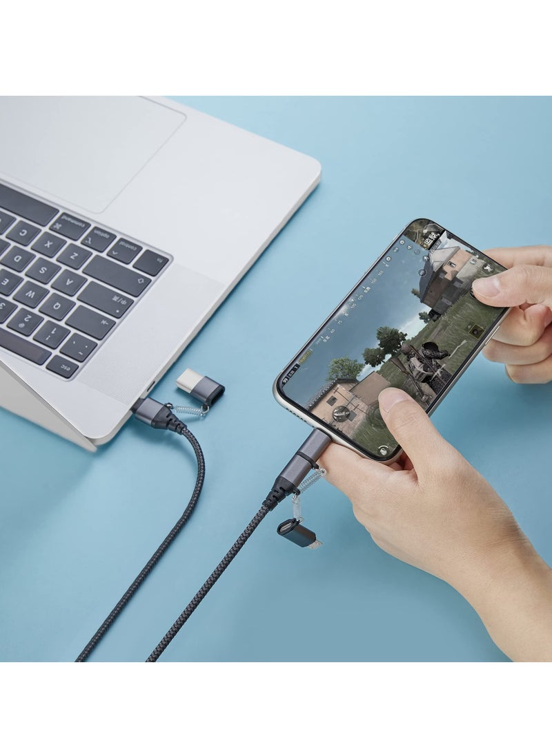 KASTWAVE Fast Charging Cable,USB C PD 60W 3A Data Sync Nylon Braided Cord USB A/C to Type C/Micro/for iPhone Adapter, MAKINGTEC QC Charging Cable for iPhone Laptop Tablet Phone Galaxy Huawei HTC LG - Image 2