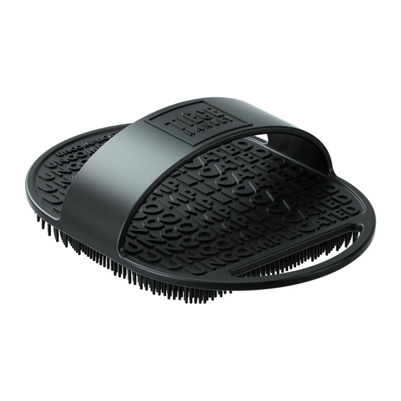 Tiege Hanley Silicone Body Scrubber for Cleaning and Exfoliating Skin, Face, and Body in The Shower or Bath, Ergonomic Non Slip Handle with Gentle Bristles, Handheld Shower Brush for Men, Black - Image 1