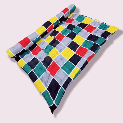 Deevine Craft Soft Cotton Quilt Foldable Movable Picnic Light Weight Filled Single Firm Mattress| Gadda (3D Design Printed, 1 Sleeping Capacity, 3 x 6 ft or 72 x 36 Inches) (Multicolor Boxes) - Image 5