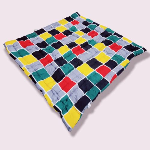 Deevine Craft Soft Cotton Quilt Foldable Movable Picnic Light Weight Filled Single Firm Mattress| Gadda (3D Design Printed, 1 Sleeping Capacity, 3 x 6 ft or 72 x 36 Inches) (Multicolor Boxes) - Image 2