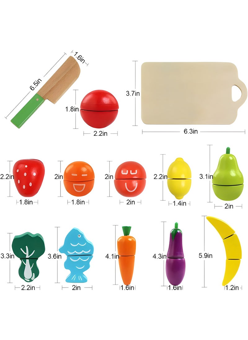 MAGIC VAULT - Wooden Fruit And Vegetable Combination Children's Tailoring Toy Set - Image 1