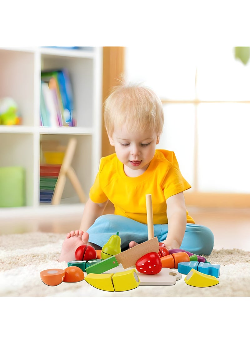 MAGIC VAULT - Wooden Fruit And Vegetable Combination Children's Tailoring Toy Set - Image 1