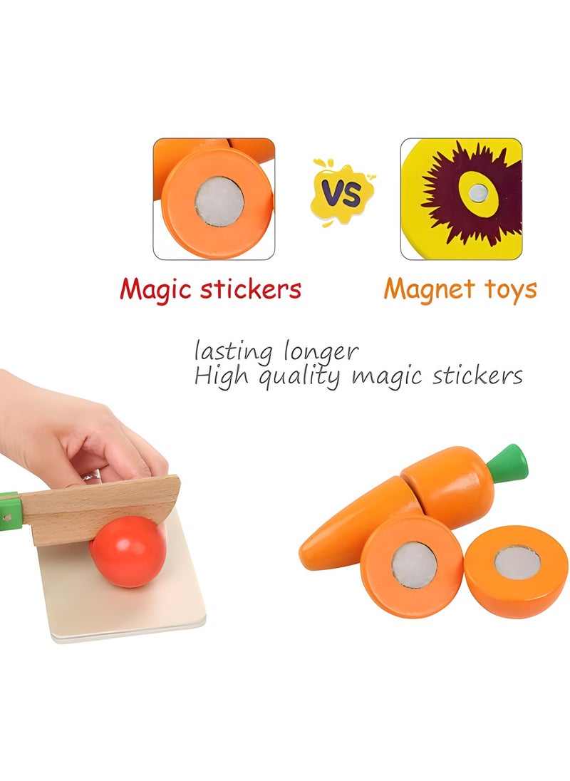 MAGIC VAULT - Wooden Fruit And Vegetable Combination Children's Tailoring Toy Set - Image 1